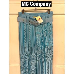 MC Company, Lt Blue Lace Pants with attached Mini Shorts Sz SM Outrageously Sexy